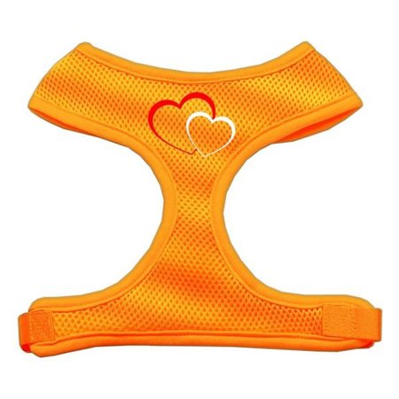 UNCONDITIONAL LOVE Double Heart Design Soft Mesh Harnesses Orange Extra Large UN908179